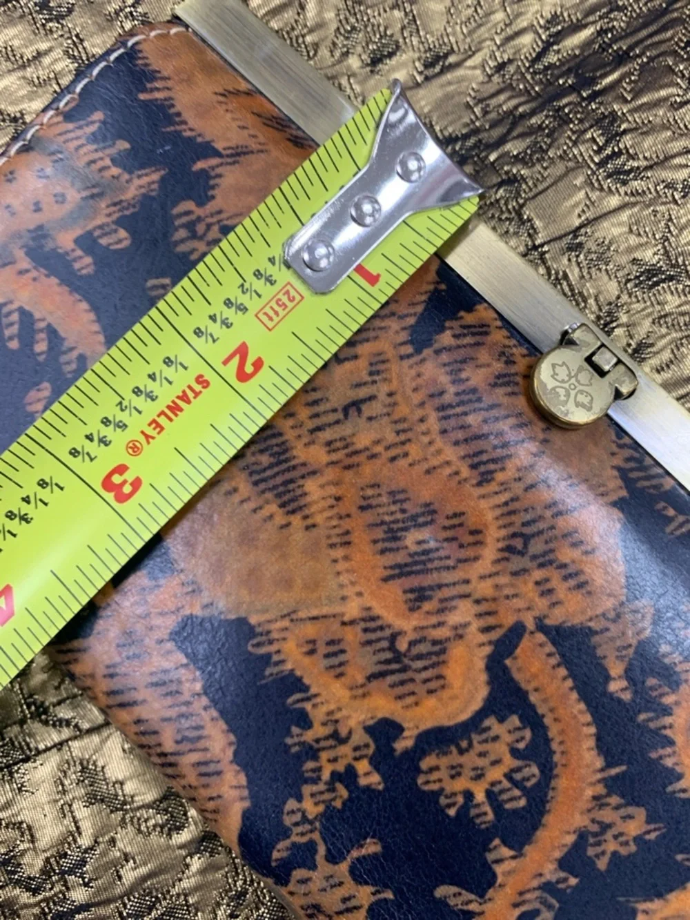Patricia Nash Navy and Rust Floral Frame Wallet